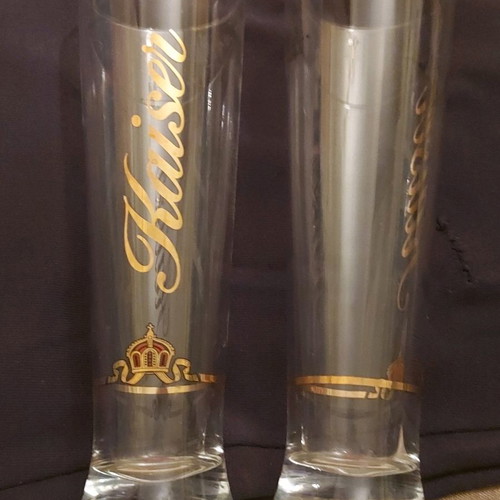 Kaiser beer glasses like new, set of 2 tall vintage