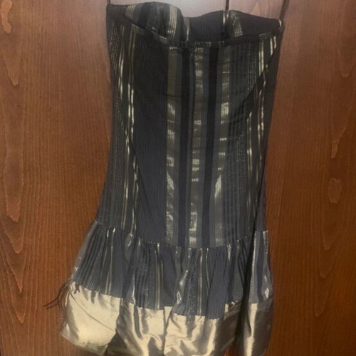 Evening dress short taffeta like new, gold size S