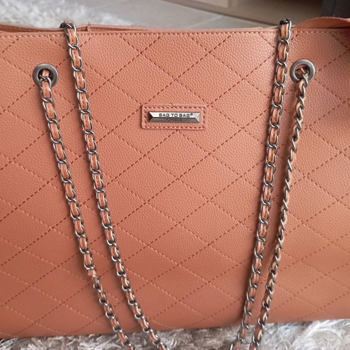 Bag To Bag shoulder bag used, tan leatherette with small pouch