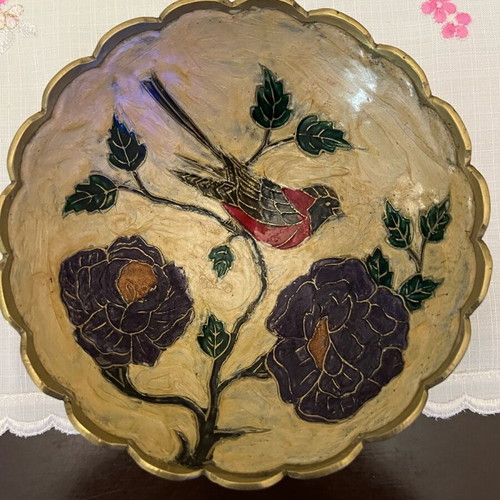 Handmade decorative bowl used brass with enamel