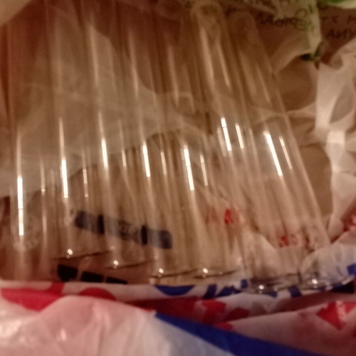 Test tubes used, pack of 7, length 14 cm