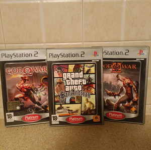 GOD OF WAR 1-2 + GTA SAN ANDREAS PLATINUM SPECIAL GAMES PLAYSTATION 2