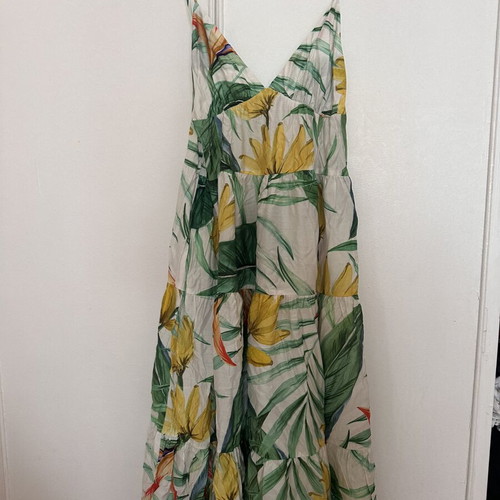Tropical dress long with tropical patterns H&M like new, multicolor