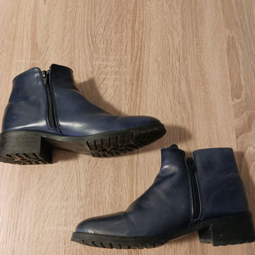 Women's ankle boots size 38 like new, dark blue leather