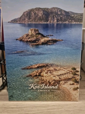 Wooden decorative sign Kos Kefalos like new, 13×18cm with magnet