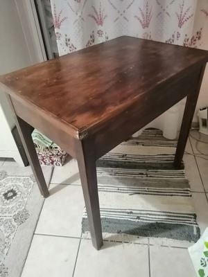 Interwar desk used, solid wood with two drawers