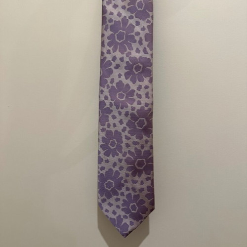 Tie new purple and turquoise with floral pattern