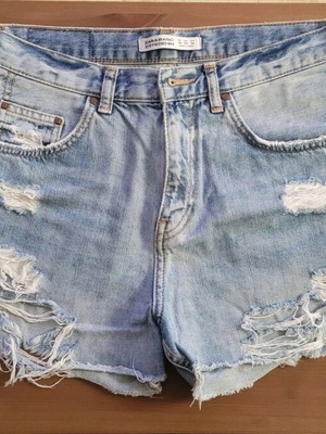 Zara denim shorts used, size S 36, blue, relaxed fit