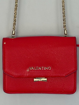 Valentino crossbody shoulder bag used, red with gold chain