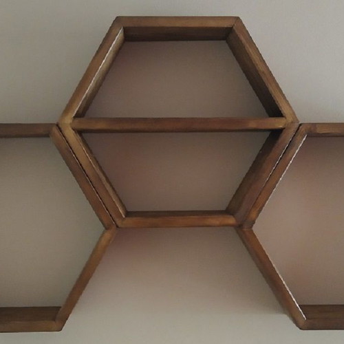 Wooden honeycomb shelf new with fir divider