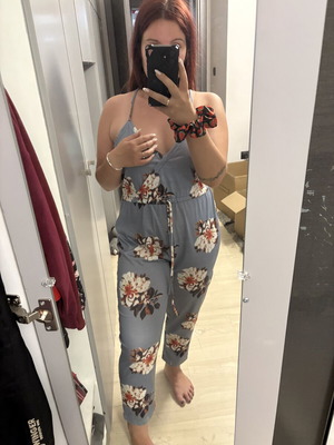 Floral Jumpsuit Medium like new, blue multicolor
