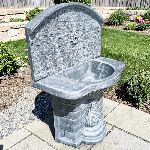 Garden fountain Veselina new, concrete, gray and white