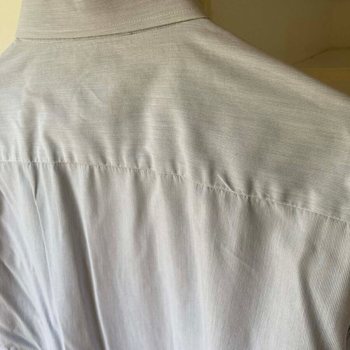 James Dilllon men's shirt striped gray white like new, sizes M L