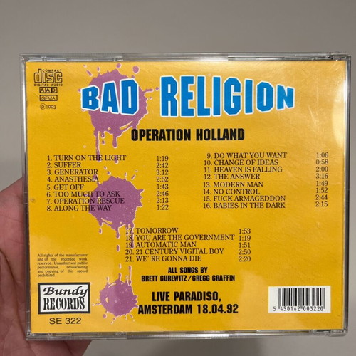 Operation Holland Bad Religion CD used, punk