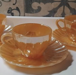 Vintage σετ φλιτζάνια καφέ Termocrisa Peach Lustre, 3 συν 2 δώρο