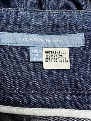 Zara women's denim set like new, blue, skirt and strapless top