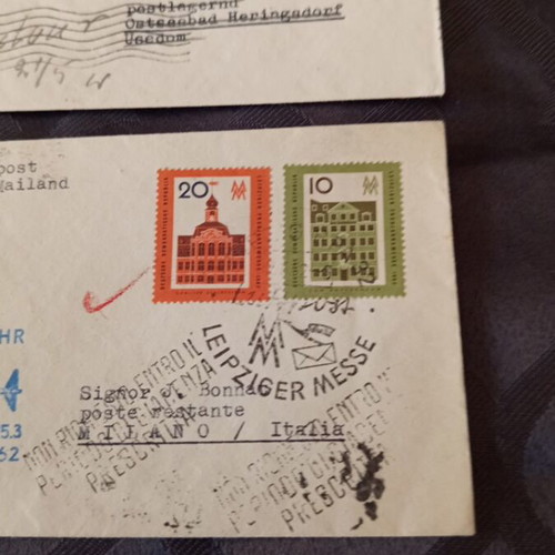 First Flights East Germany 1962 Used Lufthansa and Alitalia Covers
