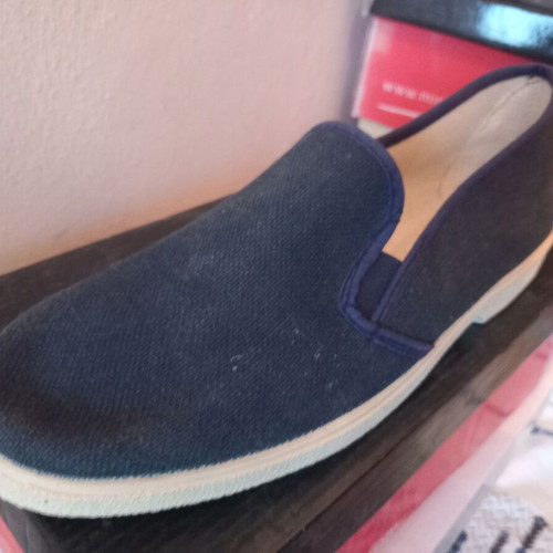 Blue canvas moccasins size 40