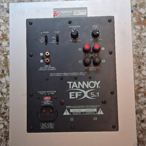 Tannoy EFX 5.1 active home cinema subwoofer silver like new