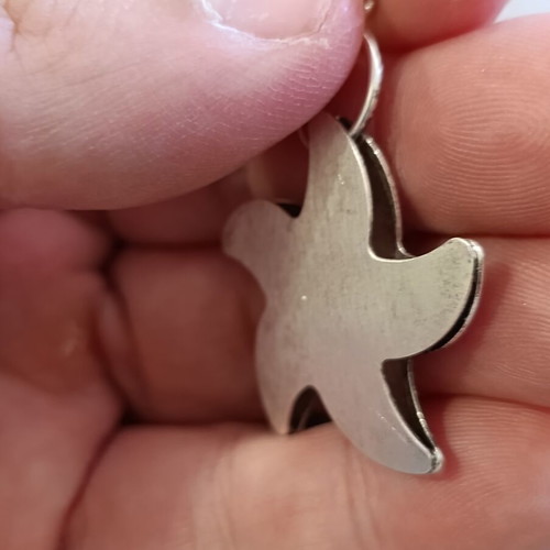 Vintage handmade 925 silver star pendant used