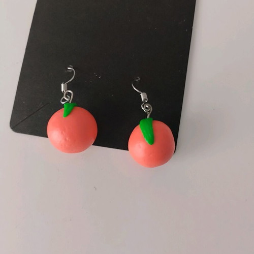 Orange earrings new handmade from polymer clay