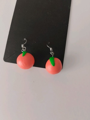 Orange earrings new handmade from polymer clay