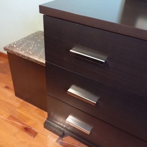 Chest of drawers bedside table used with wenge stool