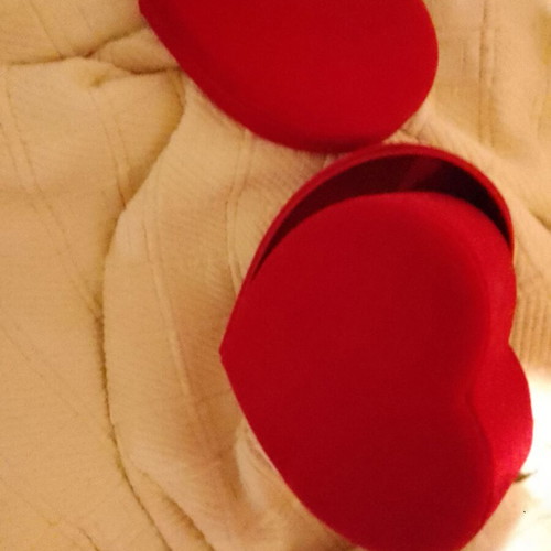 Velvet heart gift boxes new, set of 2 pieces