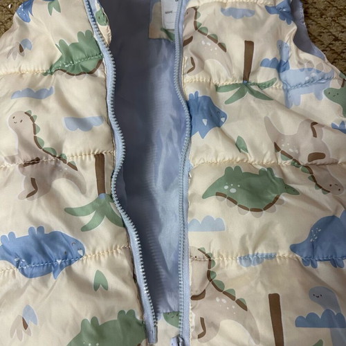 Sinsay Baby Sleeveless Jacket with Dinosaur Print used, size 86