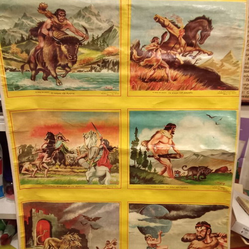 Canvas maps historical dates and labors of Heracles new