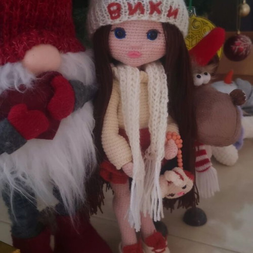 Knitted doll new, handmade