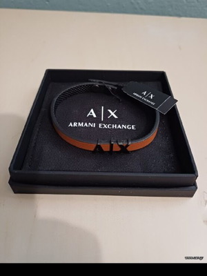 Armani Exchange men's bracelet new with brown leather strap