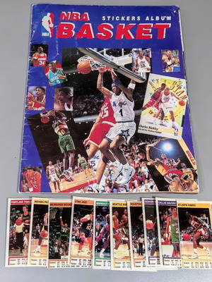 NBA 1990-91 Sticker Album used with 105 authentic stickers