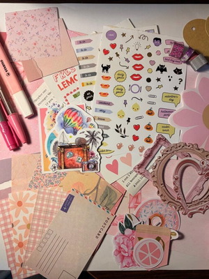 Scrapbooking starter kit in pink shades new