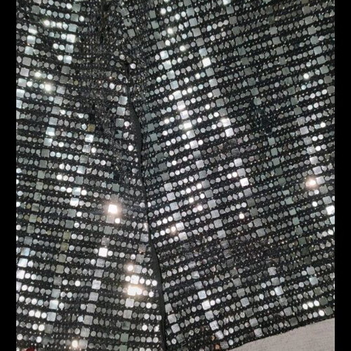 Zara Basic silver top new, lingerie style with shiny sequins, large
