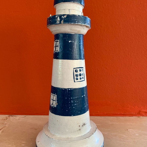 Wooden decorative lighthouse new, hand-carved and painted