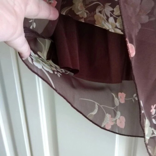 Anna Riska skirt new, floral chiffon with satin lining, size XL
