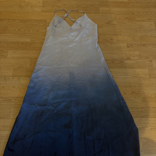 Satin summer dress light-dark blue like new, size M