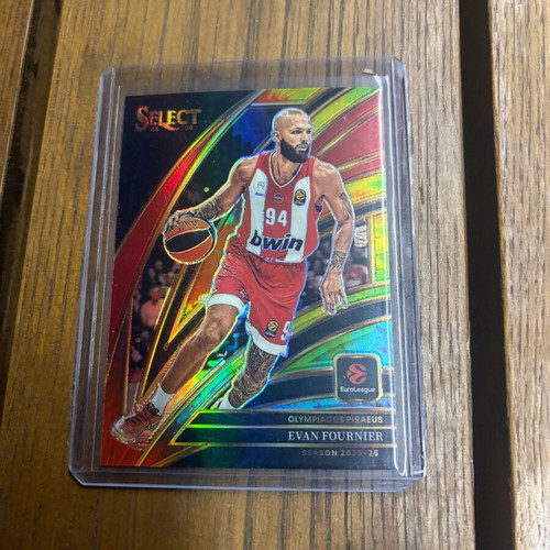 2025-26 Panini Select EuroLeague Evan Fournier Courtside Tie-Dye Card new
