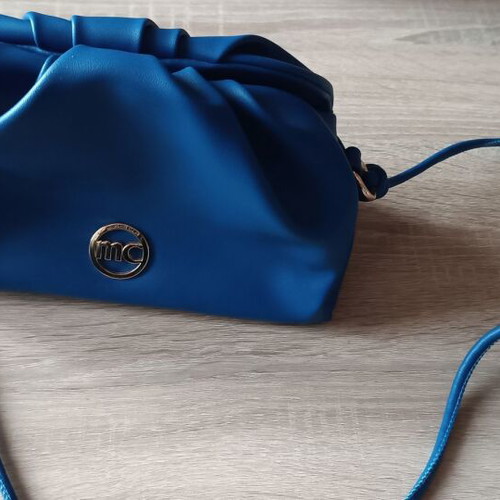 Marie Claire bag blue new with leather strap and gold detail