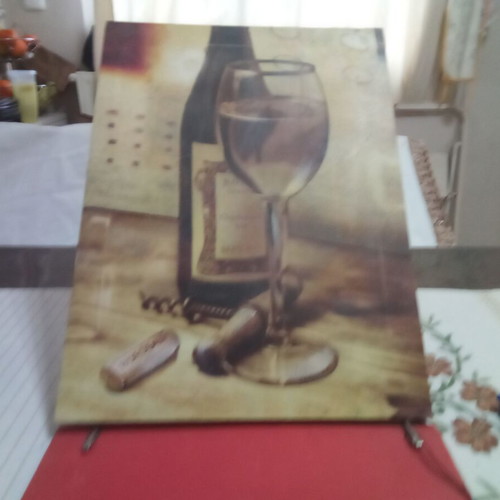 Canvas painting with wine theme used