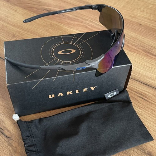 Oakley Evzero Blades men's sunglasses with black frame and blue mirror lens