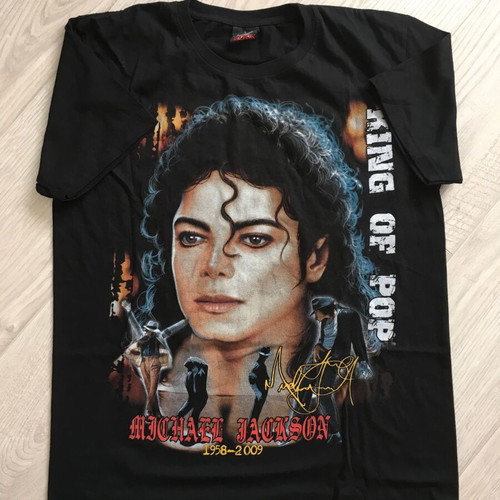 Vintage Rock Yeah Michael Jackson King of Pop T-shirt L used, black