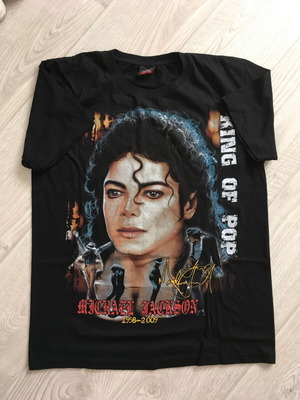 Vintage Rock Yeah Michael Jackson King of Pop μπλούζα L μεταχειρισμένη, μαύρη