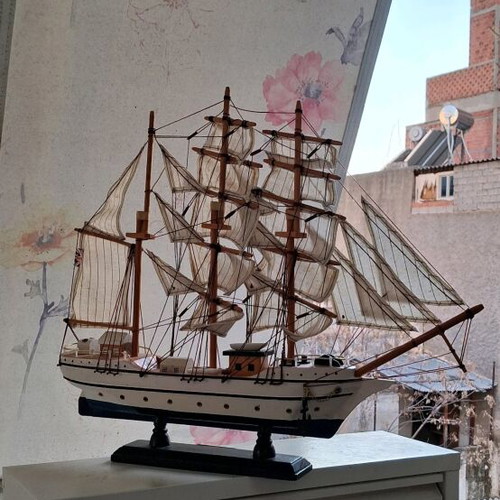 Handmade wooden ship like new, size 47x40