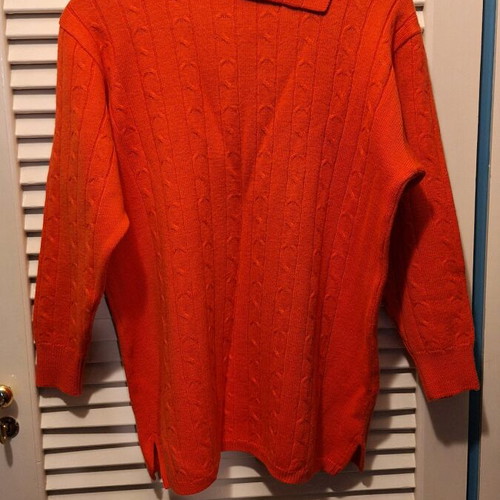 Aspa Orange Sweater like new with unique neckline