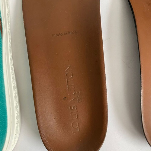 Louis Vuitton Slip On shoes used, turquoise, size 36.5