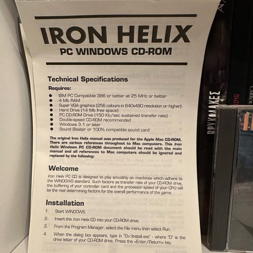 Iron Helix Big Box PC Game used, retro, complete