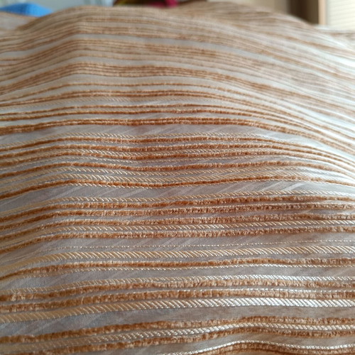 Curtain for balcony door used, 2.70 m width x 2.25 m height, beige tones