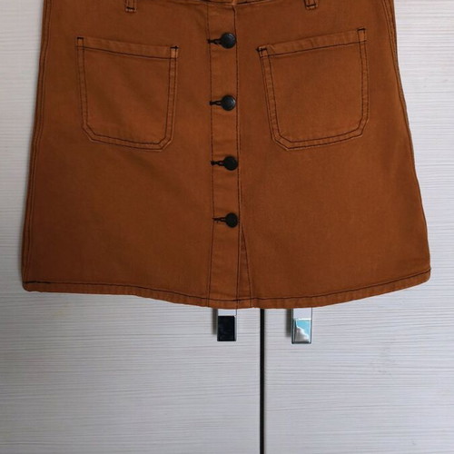 Mini denim skirt brown brick and denim top like new